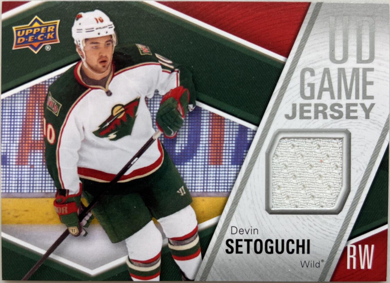 Devin Setoguchi #GJ-SE Hockey Cards 2011 Upper Deck UD Game Jersey