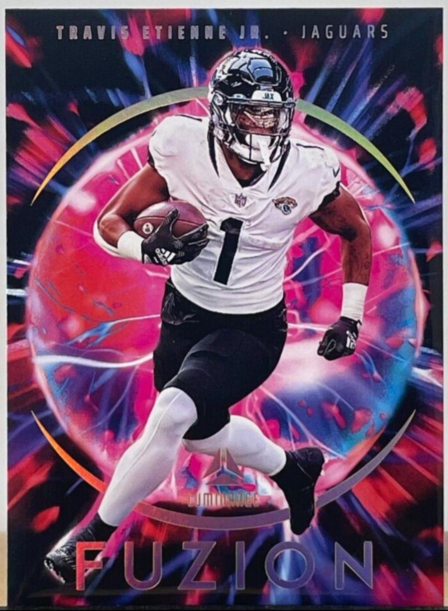 Travis Etienne Jr. #9 Football Cards 2023 Panini Luminance Fuzion
