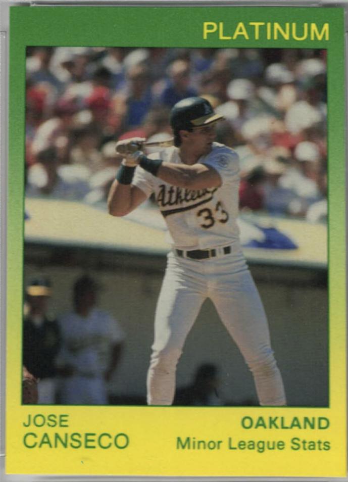 Jose Canseco #20 Baseball Cards 1991 Star Platinum Edition