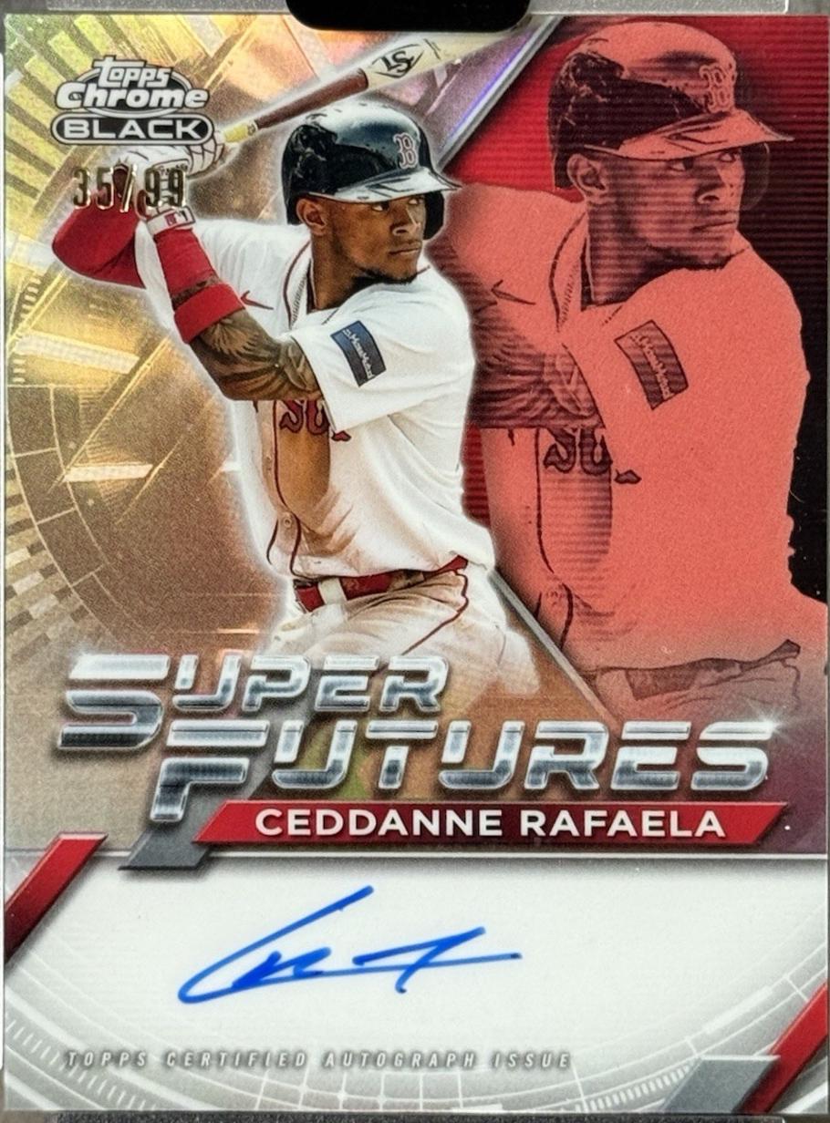 Ceddanne Rafaela #FSA-CR Baseball Cards 2025 Topps Chrome Black Super Futures Autograph