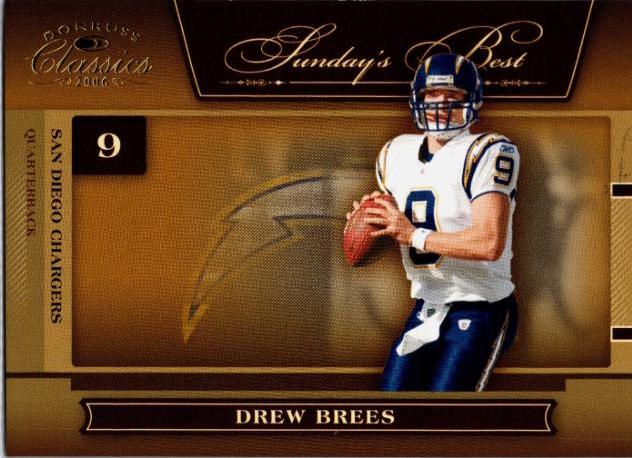 Drew Brees #SB-20 Football Cards 2006 Panini Donruss Classics Sunday's Best