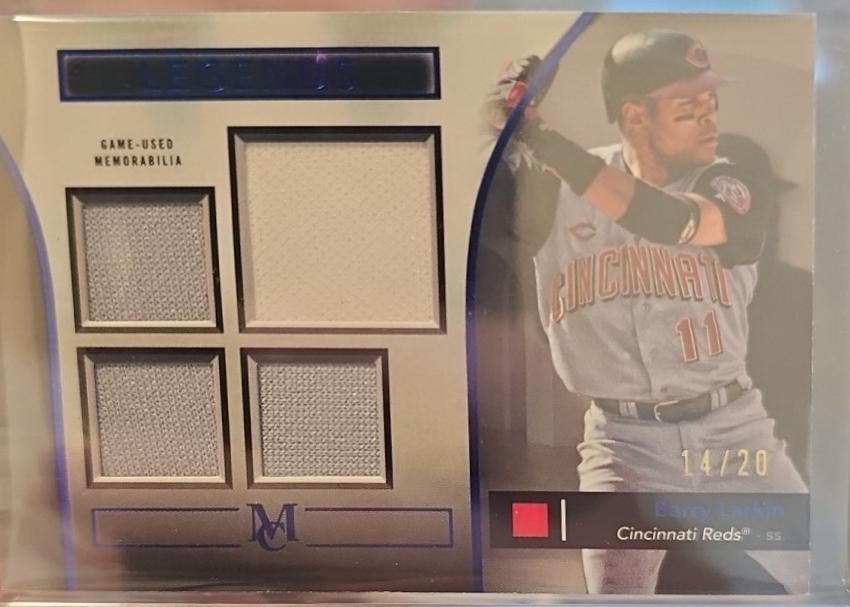 Barry Larkin #SPPQR-BL Baseball Cards 2024 Topps Museum Collection Single-Player Primary Pieces Quad Relics Legend