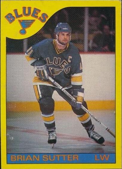Brian Sutter #N 1985 Topps Box Bottoms Hand Cut Hockey