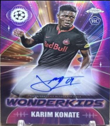 Karim Konate #WA-KK Soccer Cards 2023 Topps Chrome UEFA Club Wonderkid Autograph