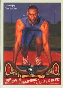 Tyson Gay #91 2011 Goodwin Champions Baseball
