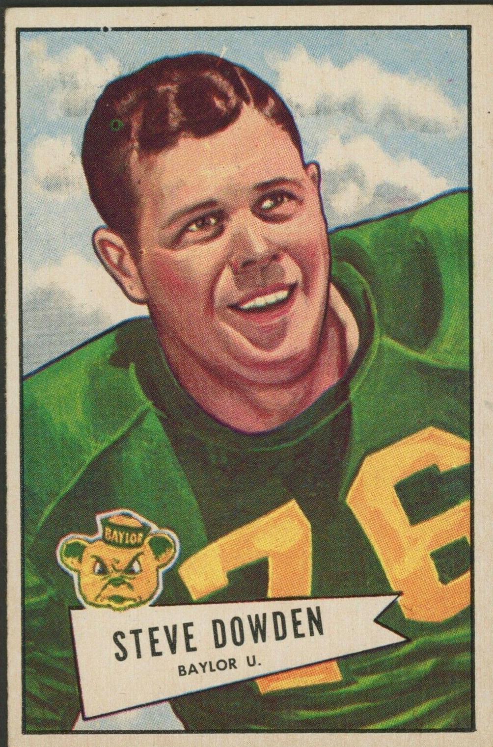 Steve Dowden #40 Football Cards 1952 Bowman Large