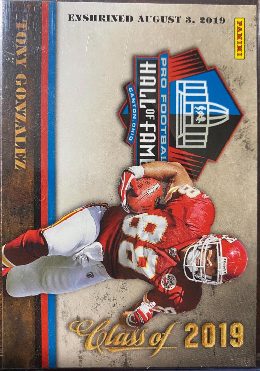 Tony Gonzalez #4 Football Cards 2019 Panini Hall of Fame Class