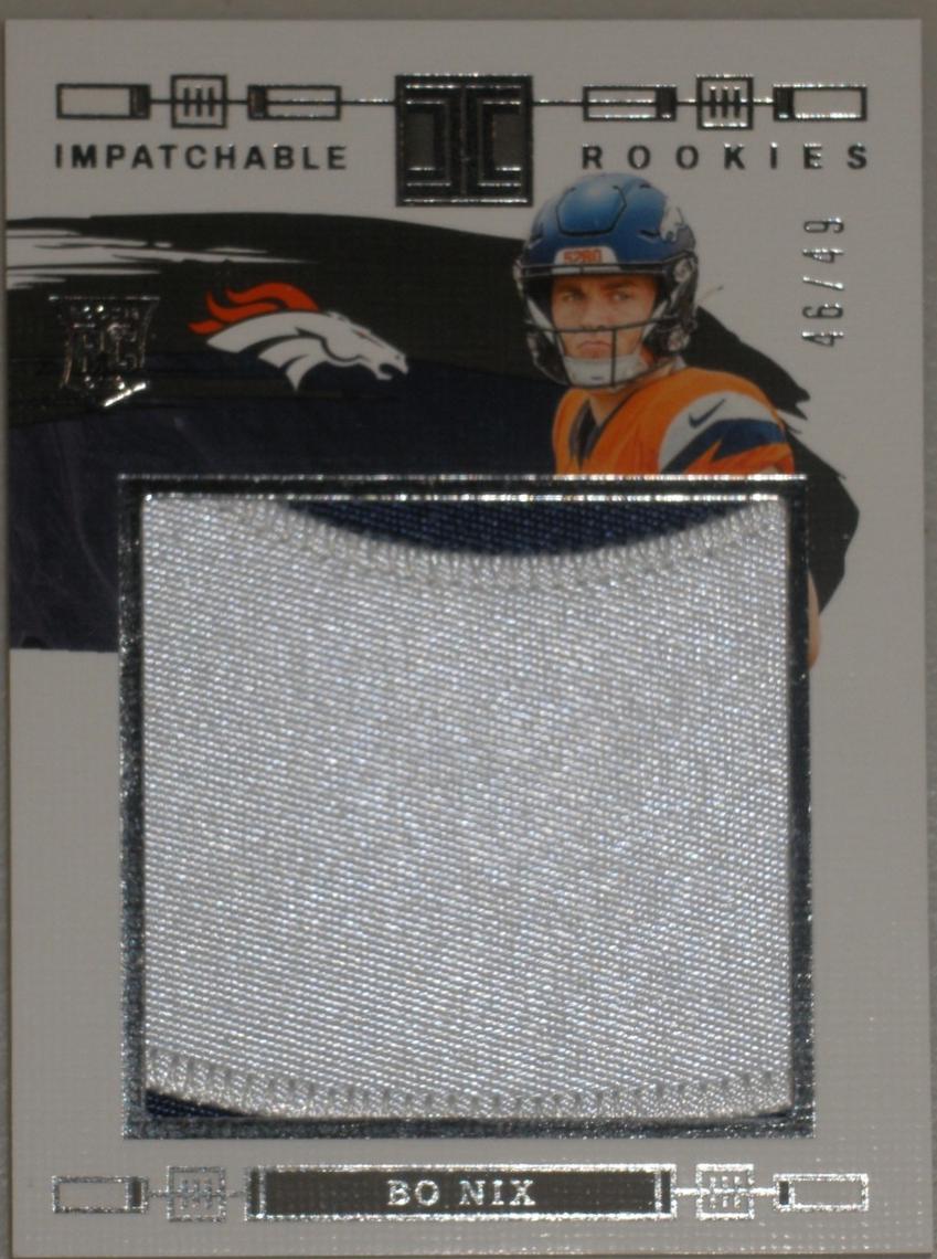 Bo Nix #5 Football Cards 2024 Panini Impeccable ImPatchable Rookie