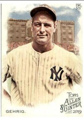 Lou Gehrig #4 Baseball Cards 2019 Topps Allen & Ginter