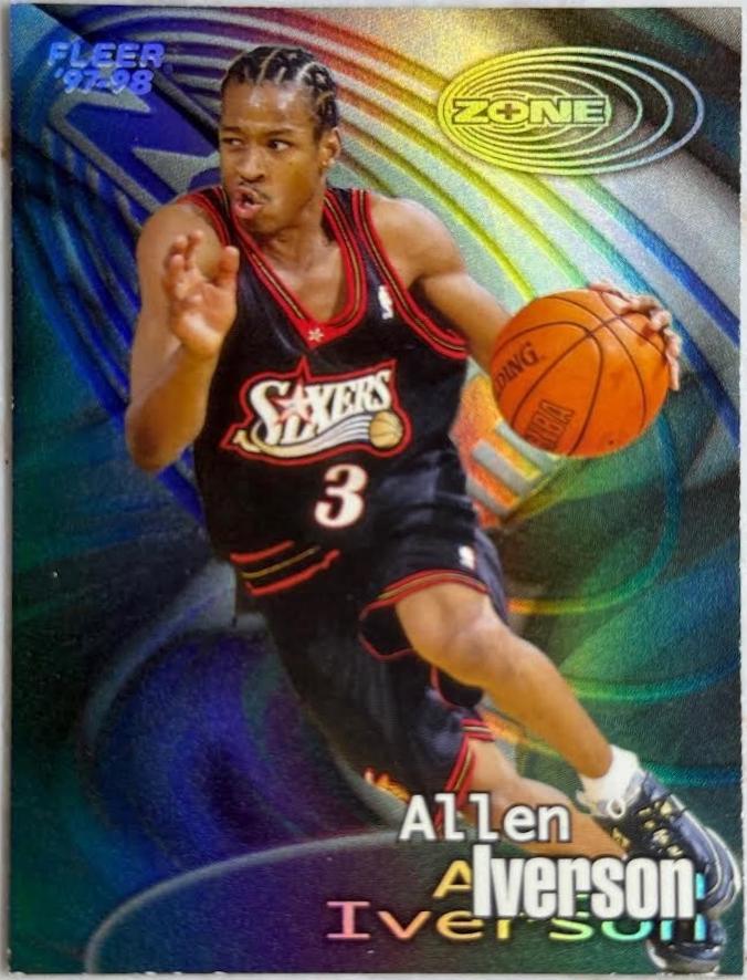 Allen Iverson #9Z Basketball Cards 1997 Fleer Zone