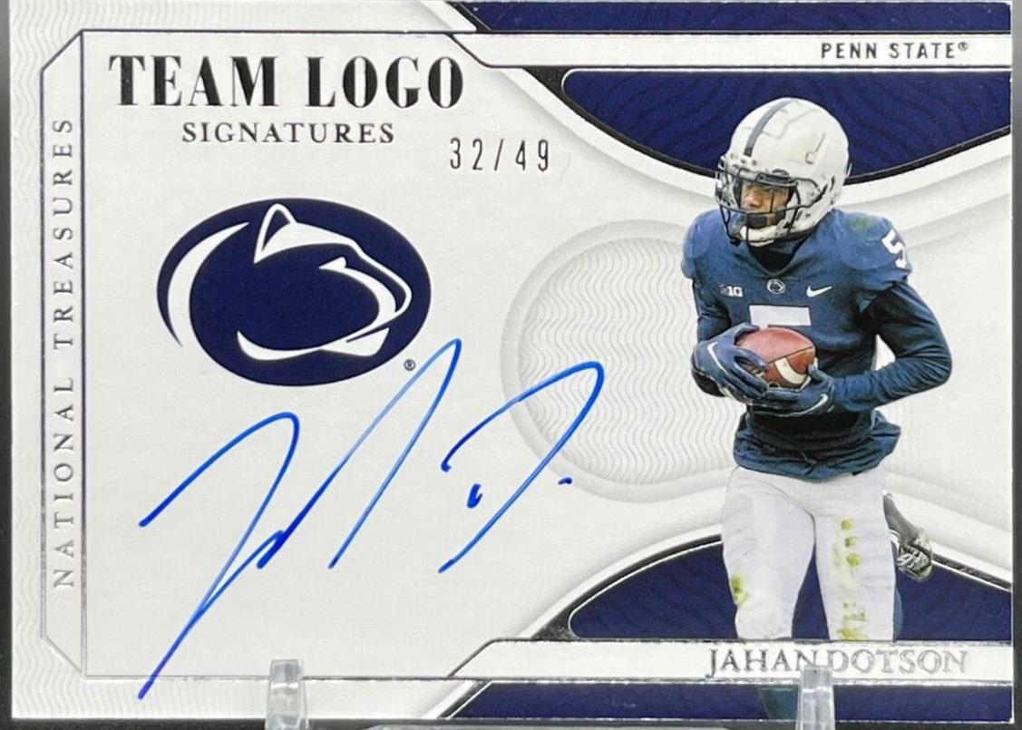 Jahan Dotson #TL-JDO Football Cards 2022 Panini National Treasures Collegiate Team Logo Signatures