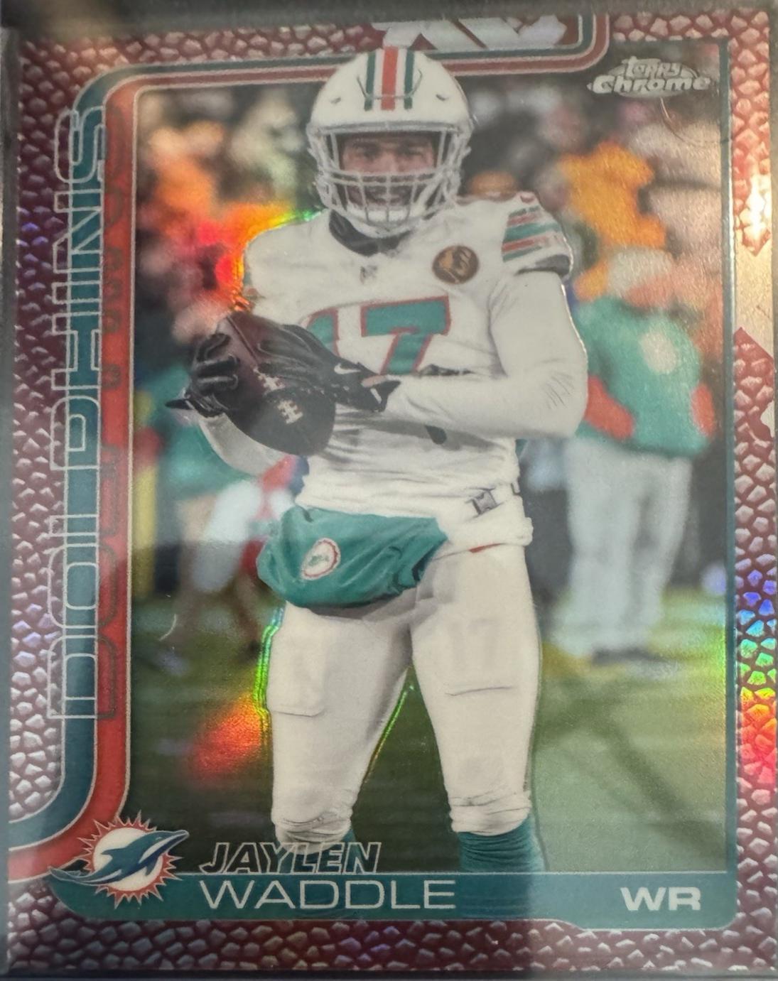 Jaylen Waddle [Football Leather Refractor] #186