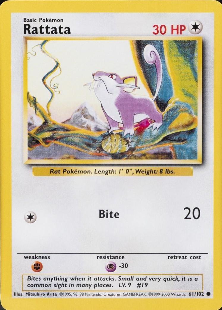 Base Set Rattata 61/102 1999-2000
