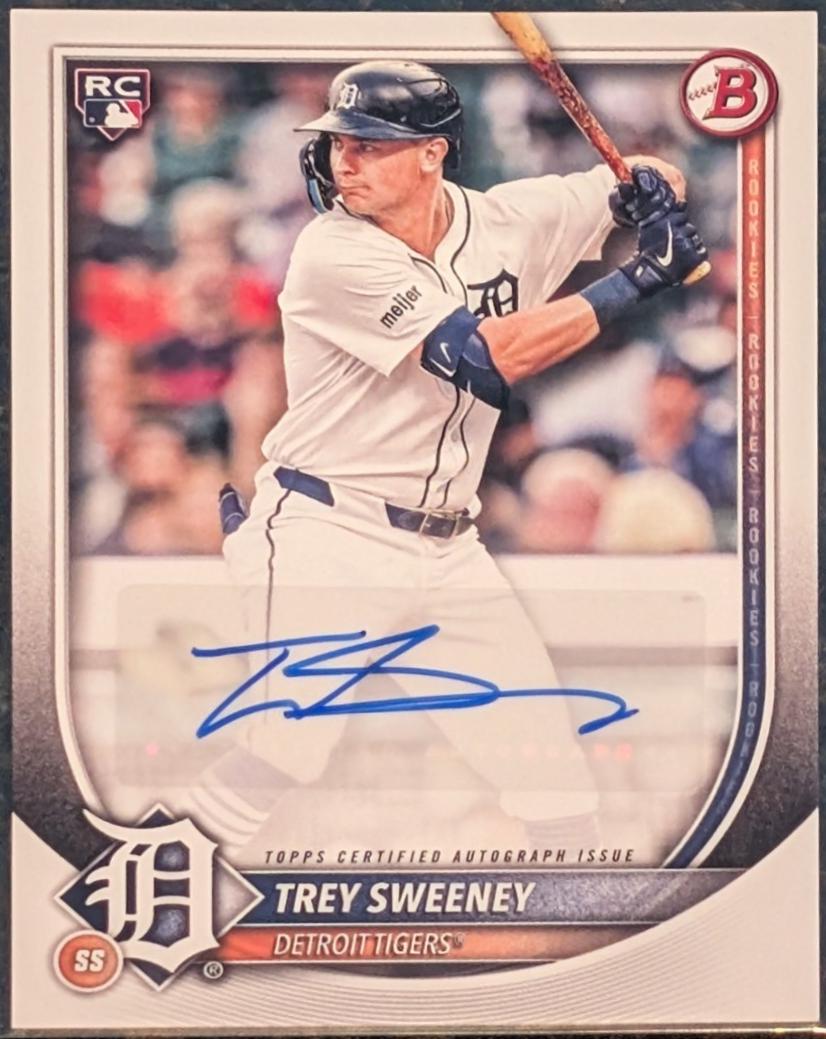 Trey Sweeney #PRV-TSA 2025 Bowman Rookie & Veteran Autograph Baseball