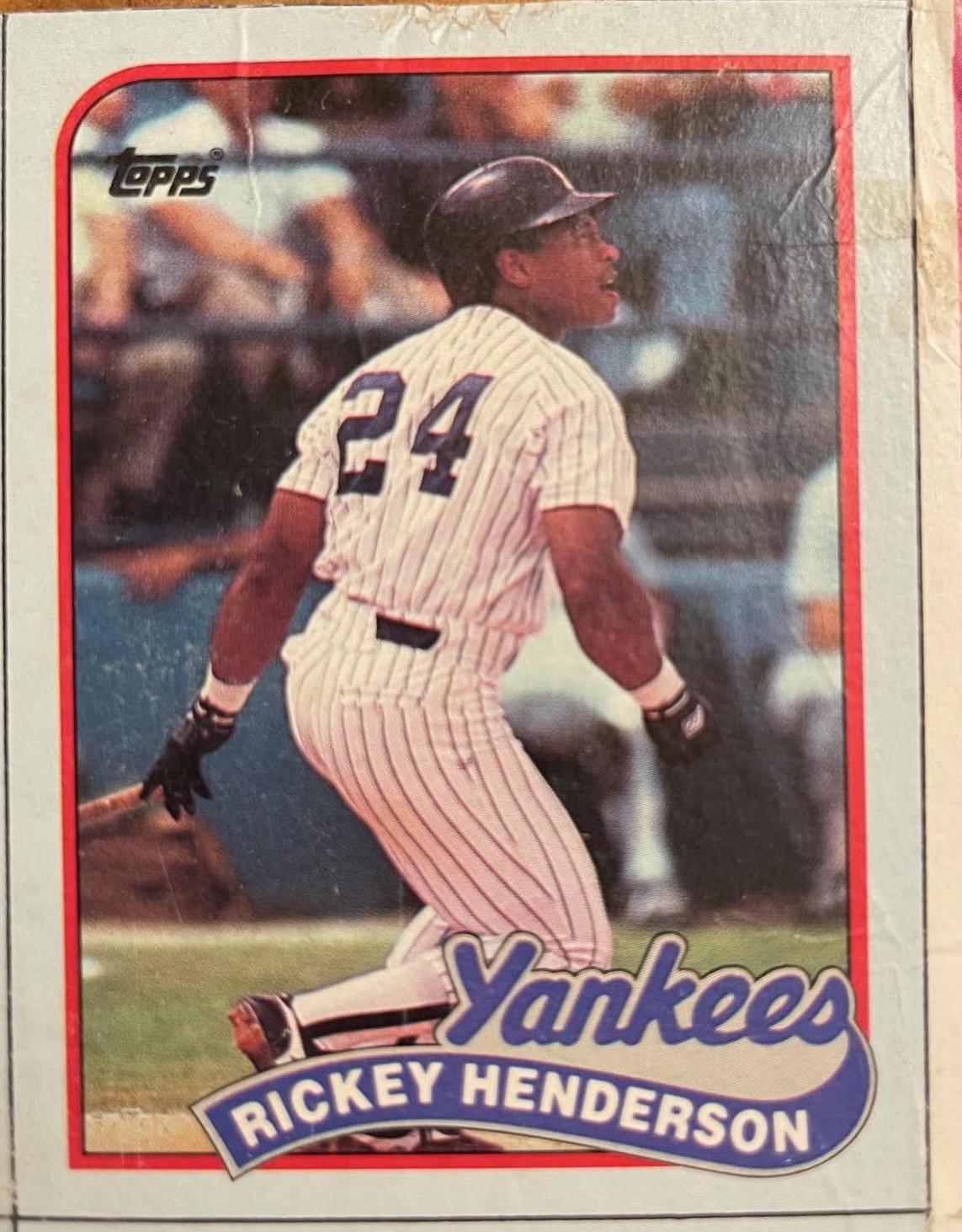 Rickey Henderson #F Baseball Cards 1989 Topps Box Panels Hand Cut