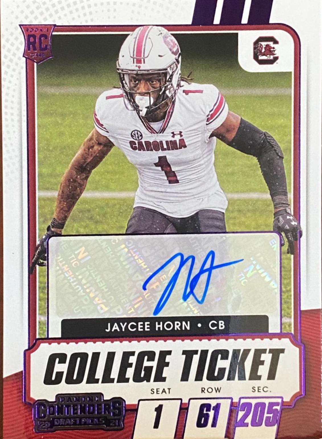 Jaycee Horn #212 2021 Panini Contenders Draft Picks Football