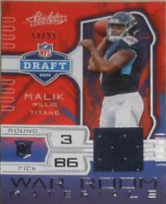 Malik Willis #3 Football Cards 2022 Panini Absolute War Room Materials