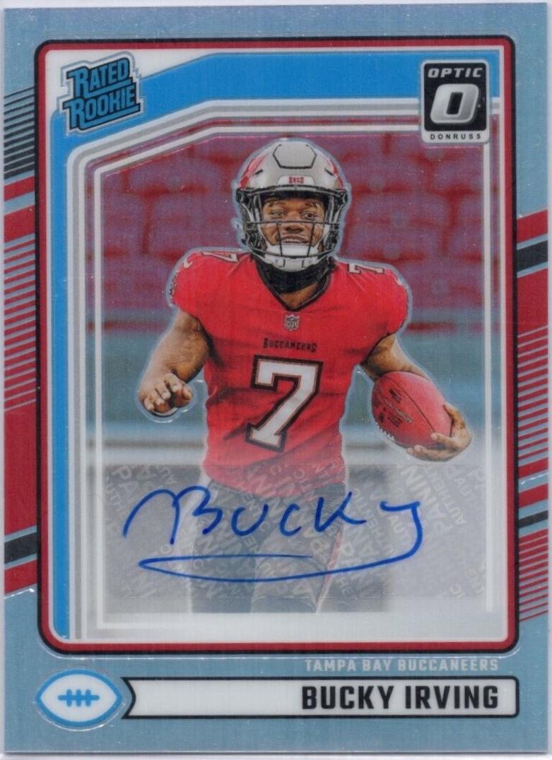 Bucky Irving #301 Football Cards 2024 Panini Donruss Rated Rookies Autograph