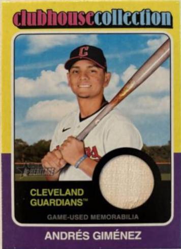 Andres Gimenez #CCR-AG Baseball Cards 2024 Topps Heritage Clubhouse Collection Relic