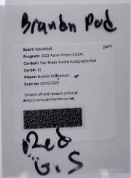 Brandin Podziemski [Red] #FBR-POD