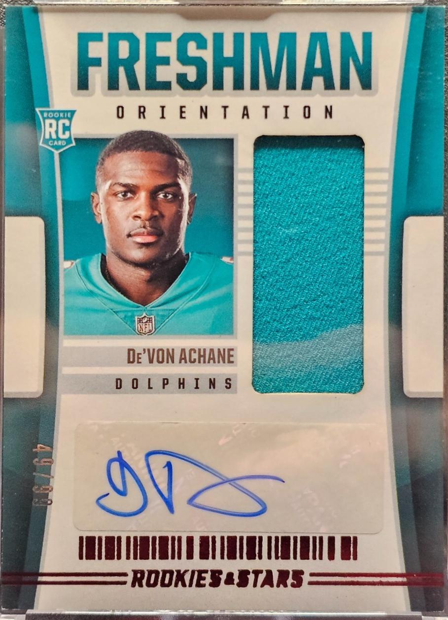 De'Von Achane #FO-DA Football Cards 2023 Panini Rookies & Stars Freshman Orientation
