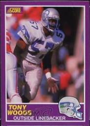 Tony Woods #355S Football Cards 1989 Panini Score Supplemental