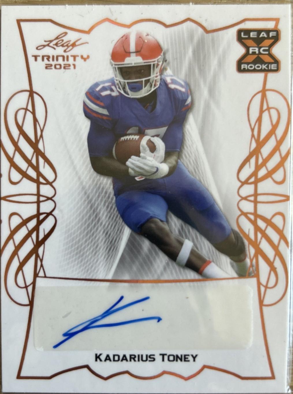 Kadarius Toney #BA-KT2 2021 Leaf Trinity Signatures Football