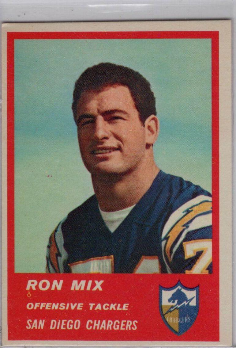 Ron Mix #73 Football Cards 1963 Fleer