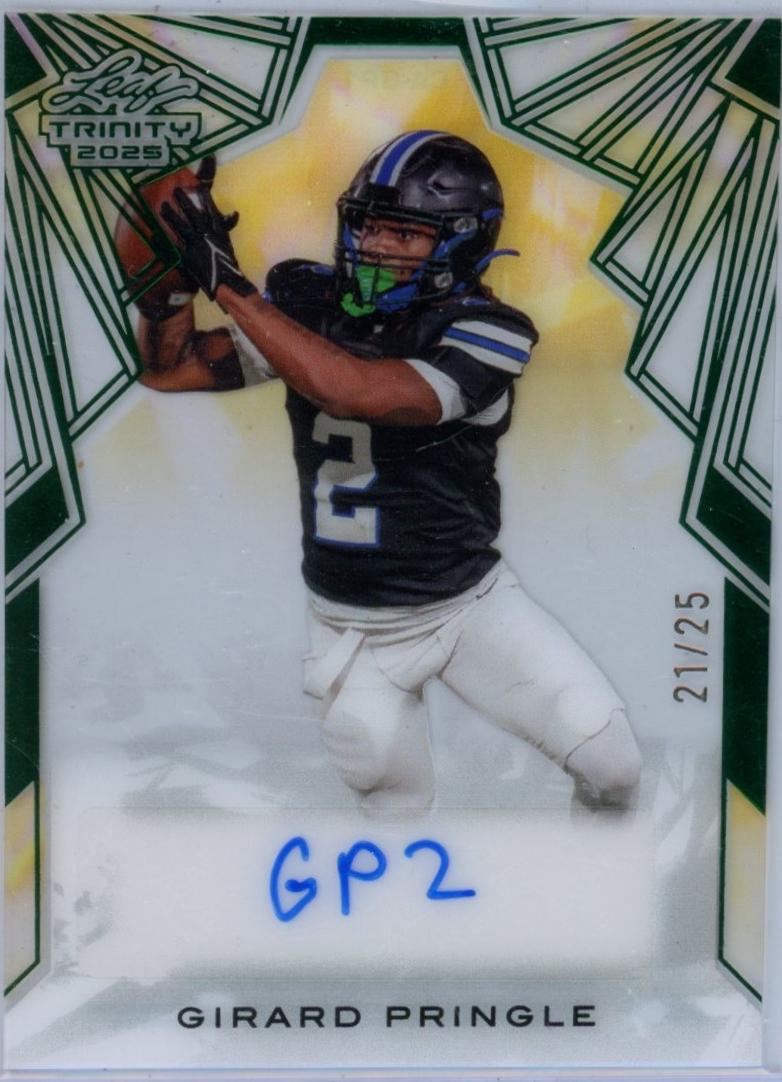 Girard Pringle #CA-GP1 2025 Leaf Trinity Clear Autograph Football