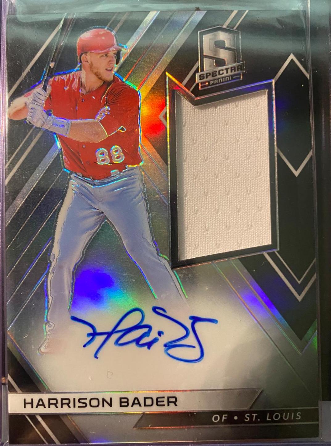 Harrison Bader #RJA-HB Baseball Cards 2018 Panini Chronicles Spectra Rookie Jersey Autographs