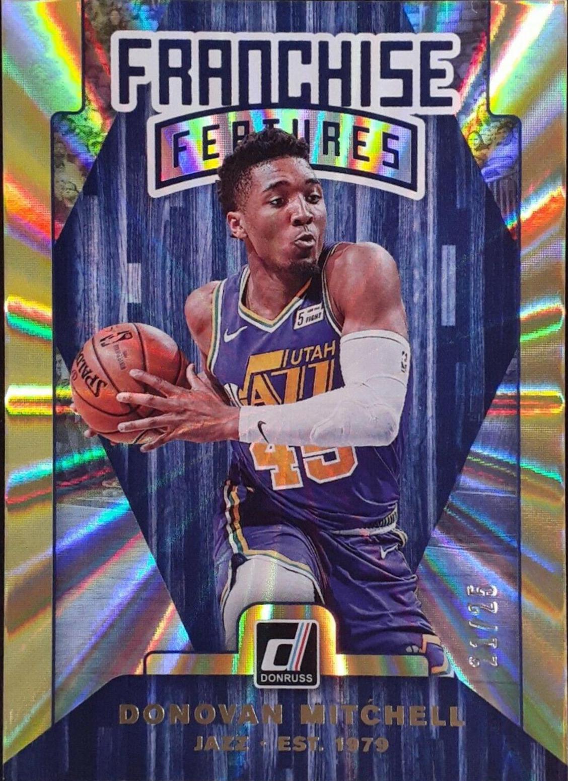 Donovan Mitchell #5 Basketball Cards 2019 Panini Donruss Franchise Features