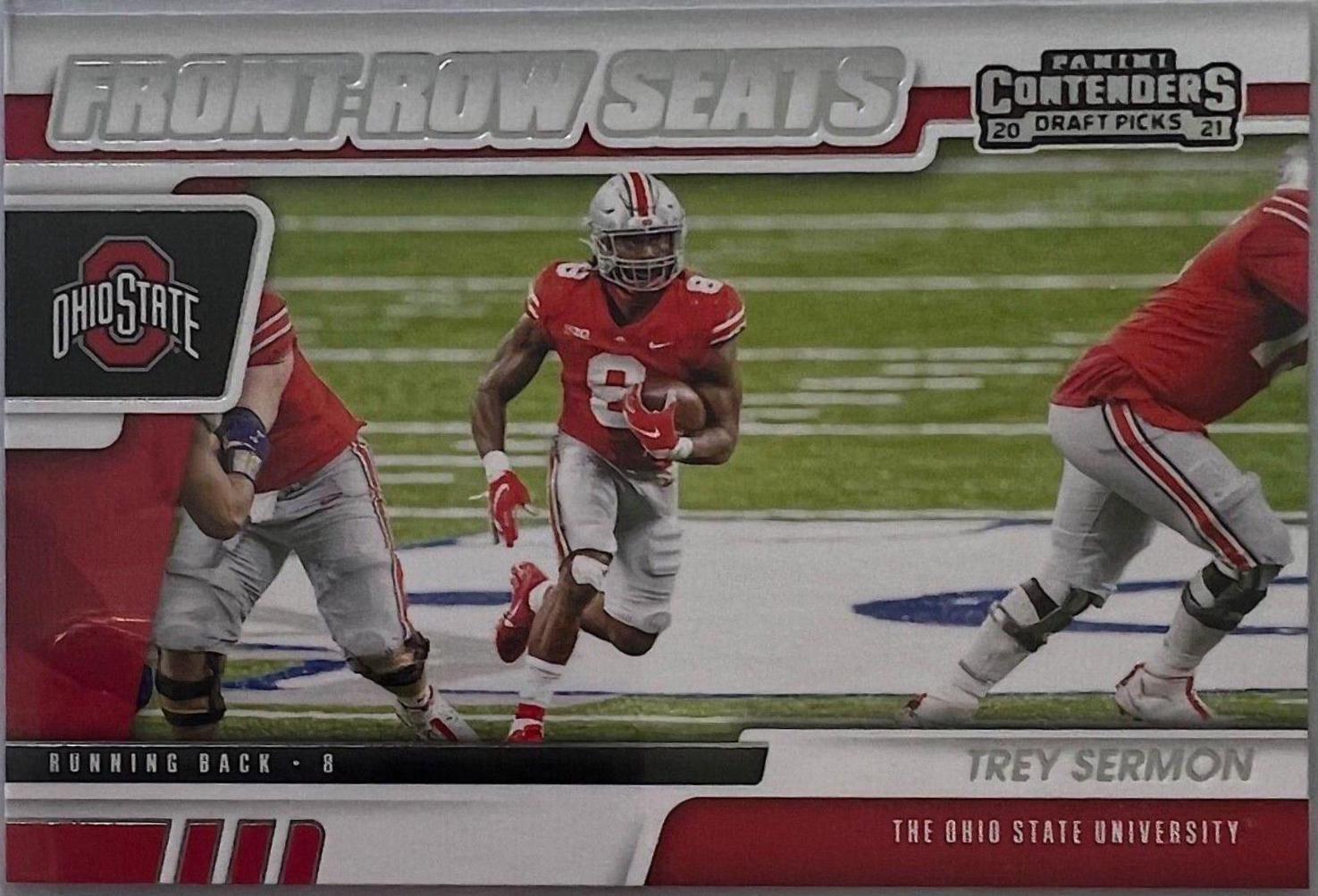 Trey Sermon #32 Football Cards 2021 Panini Contenders Draft Picks Front Row Seats
