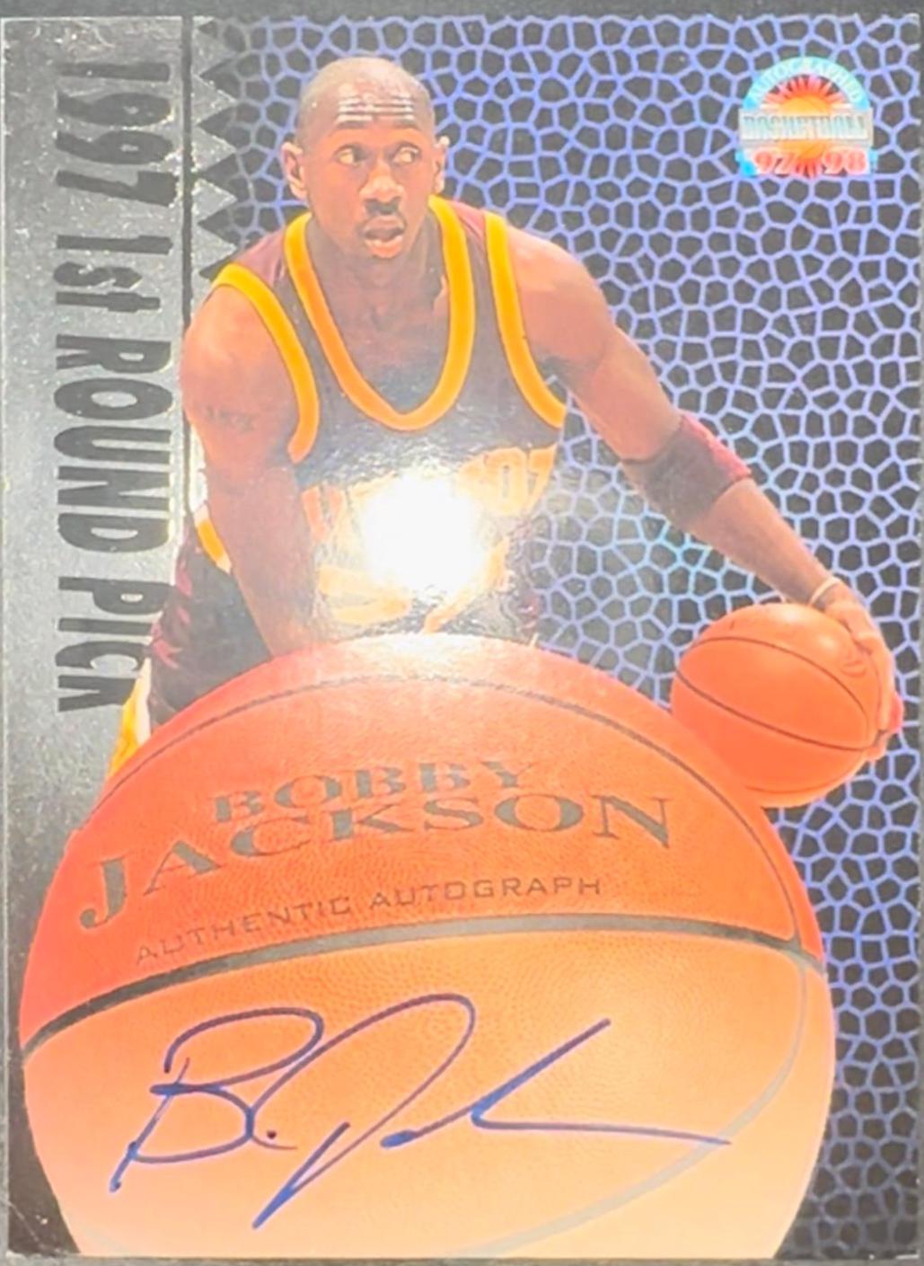 Bobby Jackson Basketball Cards 1997 Score Board Autographed Basketball Silver