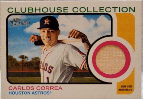 Carlos Correa #CC-CC Baseball Cards 2022 Topps Heritage Clubhouse Collection Relics