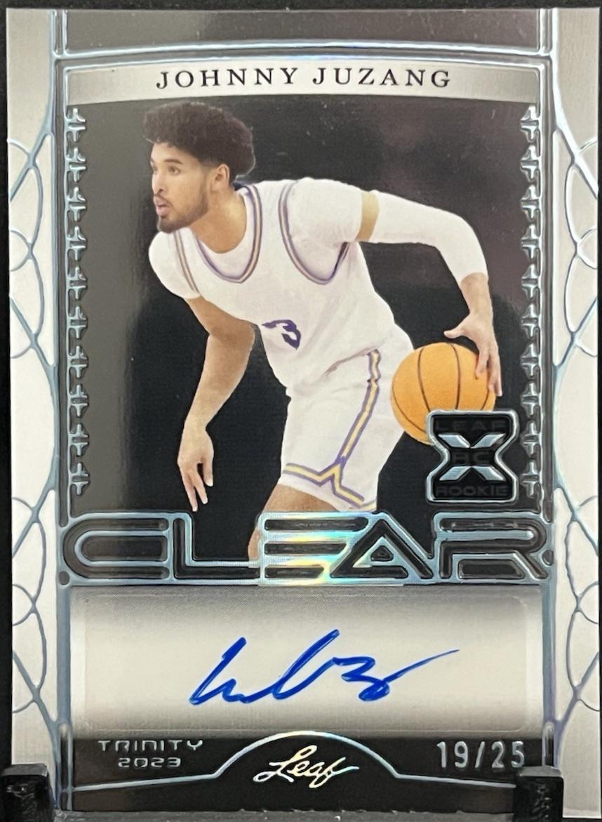 Johnny Juzang #CA-JJ1 2023 Leaf Trinity Clear Autograph Basketball