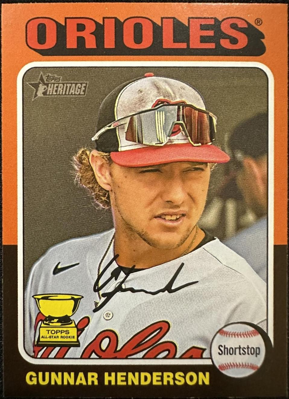 Gunnar Henderson #OB-23 Baseball Cards 2024 Topps Heritage Oversized 1975 Box Loader
