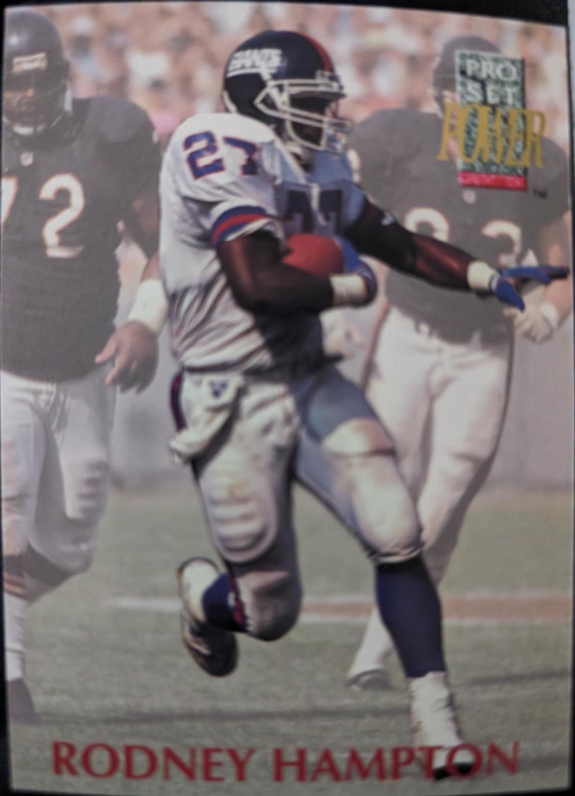 Rodney Hampton #27 Football Cards 1992 Pro Set Power