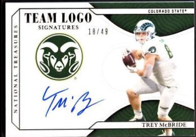Trey McBride #TL-TMC Football Cards 2022 Panini National Treasures Collegiate Team Logo Signatures