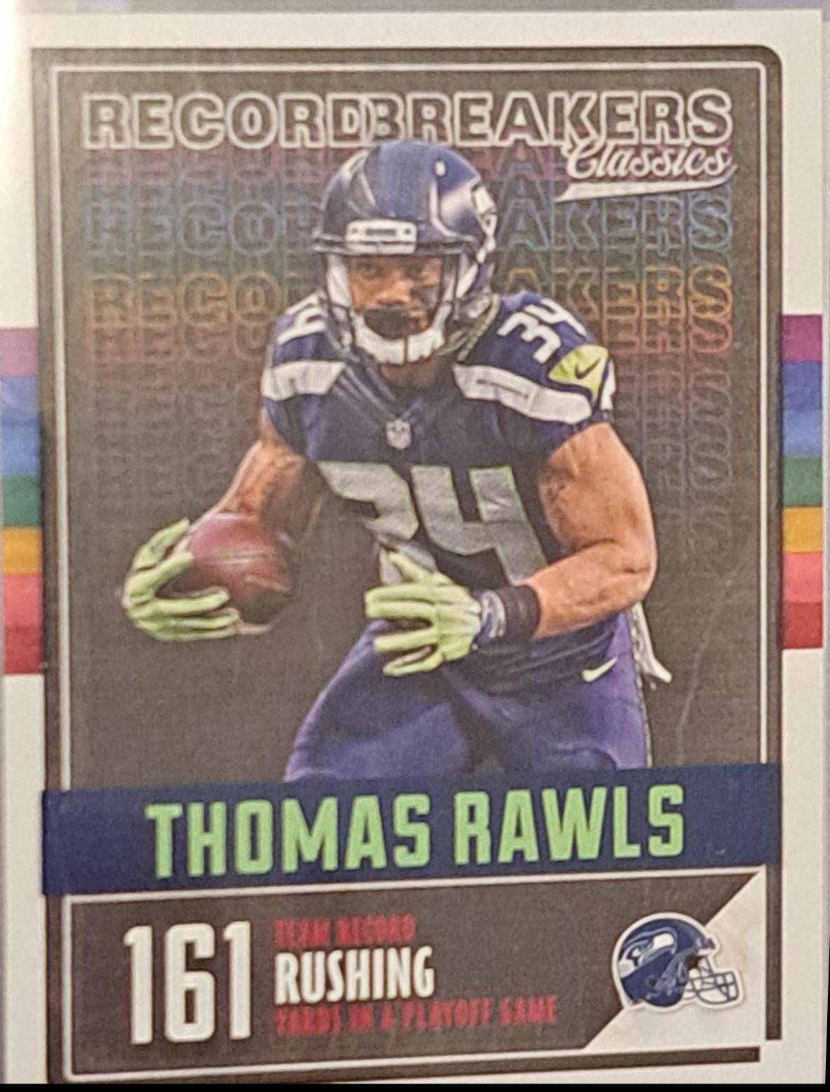 Thomas Rawls #13 Football Cards 2017 Panini Classics Record Breakers