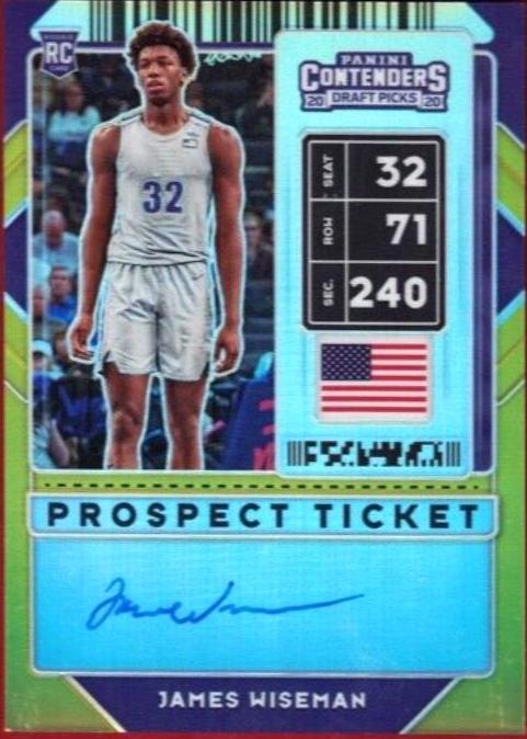 James Wiseman #53B 2020 Panini Contenders Draft Picks Basketball