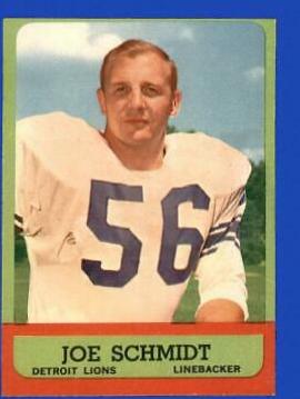 Joe Schmidt #35 Football Cards 1963 Topps