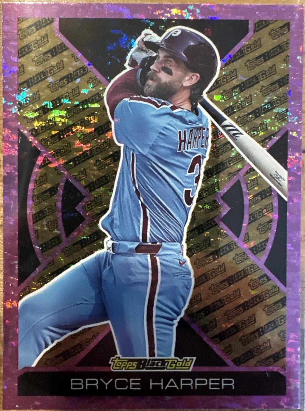 2025 Topps Update Black Gold Bryce Harper [Pink Foil] #BG-8 card