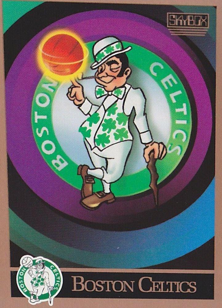 Boston Celtics Team Checklist #329 Basketball Cards 1990 Skybox