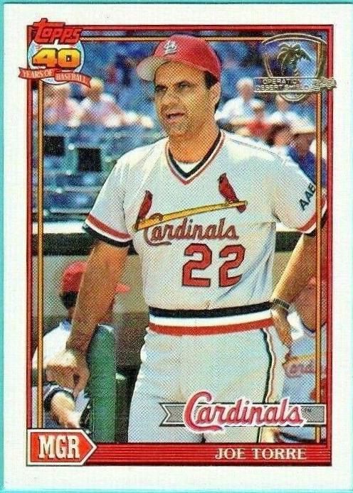Joe Torre #351 1991 Topps Desert Shield Baseball