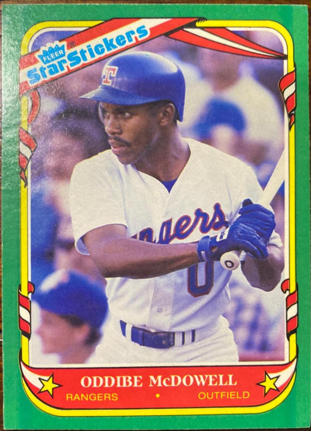 Oddibe McDowell #77 1987 Fleer Star Stickers Baseball