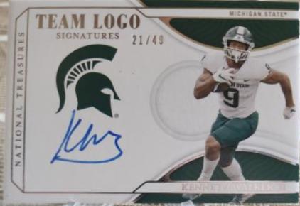 Kenneth Walker III #TL-KWA Football Cards 2022 Panini National Treasures Collegiate Team Logo Signatures