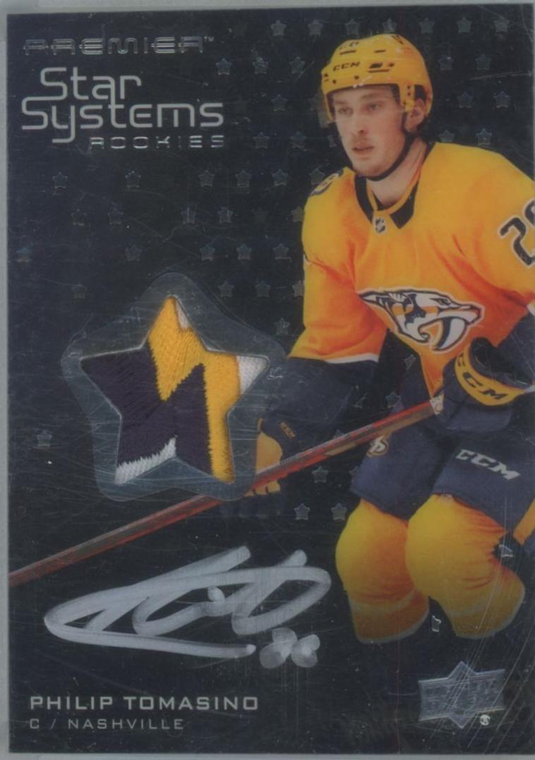 Philip Tomasino #SSR-PT 2021 Upper Deck Premier Star Systems Rookies Auto Patch Hockey