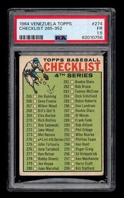 Checklist 265-352 #274 Baseball Cards 1964 Venezuela Topps