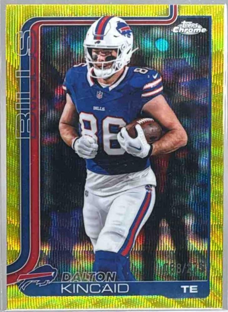 2025 Topps Chrome Dalton Kincaid [Yellow Wave Refractor] #37 card