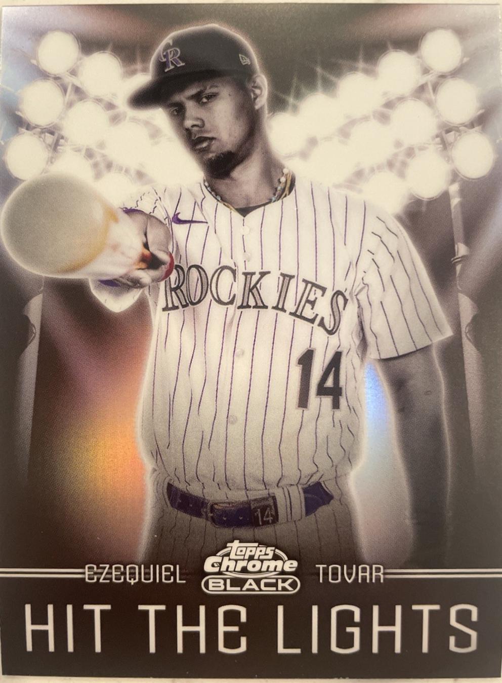 Ezequiel Tovar #HTL-10 Baseball Cards 2025 Topps Chrome Black Hit the Lights